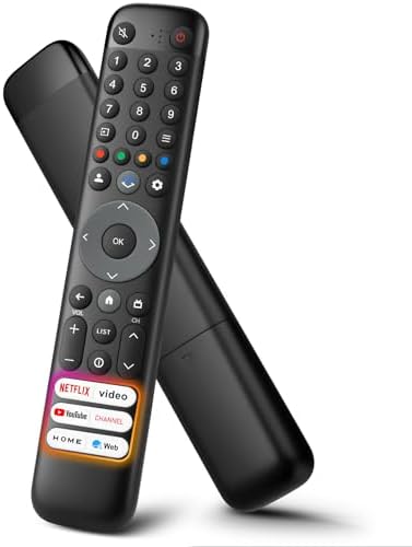 für TCL Fernbedienung, Universal Ersatz für TCL Smart TV Original | (Ohne Sprachfunktion), Keine Kopplung Erforderlich, 4 Schnelltasten, 1 Jährige Garantie, Reaktionsschnelle Taste