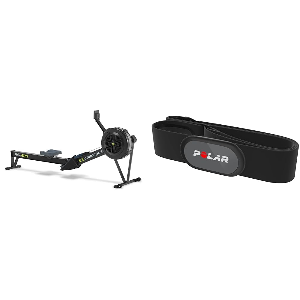 Concept2 RowErg Standard Legs with PM5 - Black & Polar H9 Heart Rate Sensor – ANT + / Bluetooth - Waterproof HR Monitor with Soft Chest Strap for Gym, Cycling, Running, Outdoor Sports
