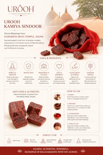 Image of Original Kamiya Sindoor from Kamakhya MATA Temple, Assam (Ambubachi) | Authentic, Premium Sacred Pooja Item, for Tantra, Worship & Rituals Holder Expander