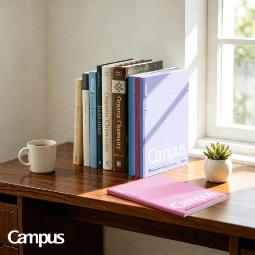 Image of KOKUYO Composition Notebooks, 3 Pack Campus 9-3 /4 inch x 7-1 /2 inch Comp Book with College Ruled, 80 Sheets, Pink Blue Lavender School Lined Notebook Journal for Work Study Note Taking (WSG-NO-308CG1x3)