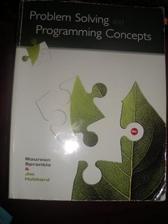Problem Solving and Programming Concepts: Sprankle, Maureen, Hubbard ...
