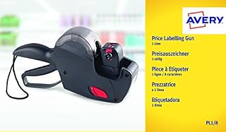 Avery PL1/8 Starter Kit Pricing/Price Gun 1 Line with 1500 Labels and Ink Roller, Black
