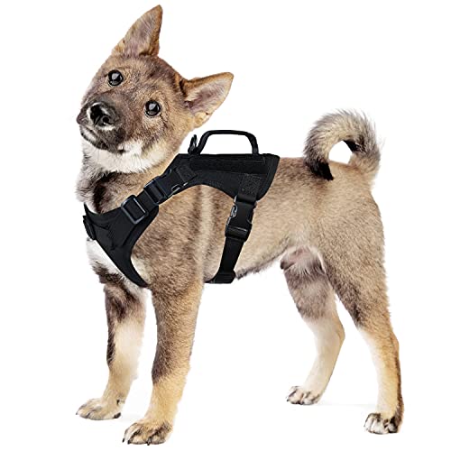 Tactical Puppy Vest Harness, Adjustable Military Vests for Small Dogs Outdoor Training Puppy Harnesses with Handle