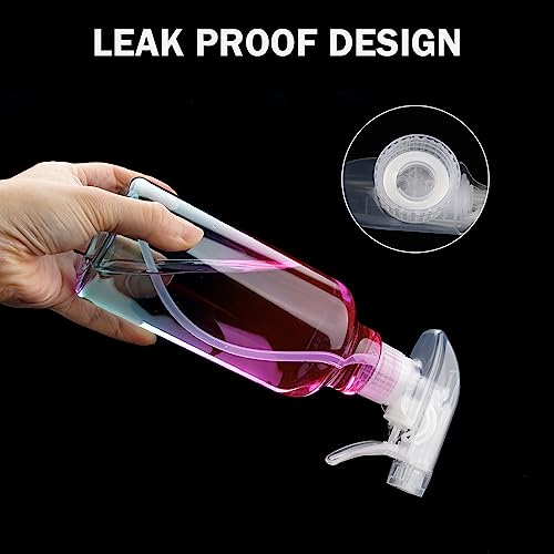Hethyo Plastic Spray Bottle 16.9oz Empty Spray Bottles Refillable Container Trigger Sprayer for Cleaning Solutions, Water, Plants, Pet, Essential Oils, Hair, 2 Pack - Image 5