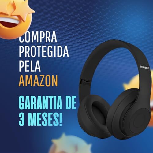 Fone De Ouvido Headphone Bluetooth 5.0 Bateria Longa Duração Sem Fio Extra Bass Dobravel Para Treino