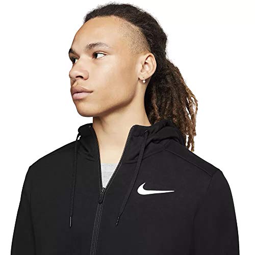 Nike Dry Hoodie Full Zip Fleece Black/White Large #TOP3
