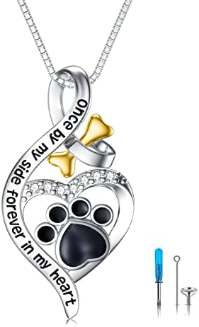 Pet Cremation Jewelry for Pet Ashes 925 Sterling Silver Pet Urn Necklace for Ashes Keepsake Memorial Ashes Necklaces for Dog Cat Pet