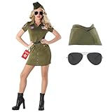 Fun Shack Disfraz Piloto Aviador Mujer, Traje Militar para Carnaval y Halloween, M