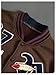 SOLY HUX Men's Letter Graphic Color Block Varsity Jacket Long Sleeve Y2k Streetwear Baseball Jacket Brown Graphic XX-Large