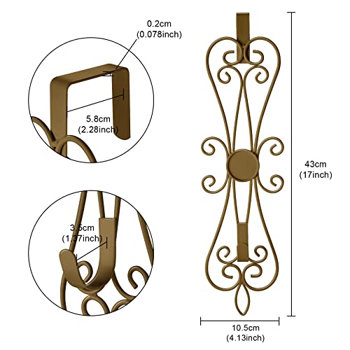Nxtop Wreath Hanger For Front Door, Christmas Decoration Metal Over The Door Hook, Antique Scroll Design 17 Inches #TOP4