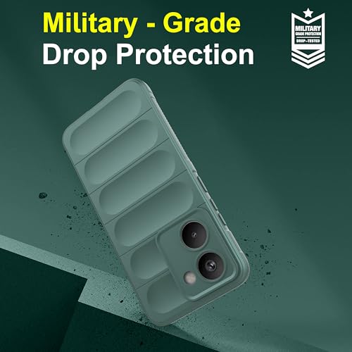 Image of amazon basics Back Case Cover for Realme P3 Ultra 5G | Compatible for Realme P3 Ultra 5G Back Cover | Liquid Silicon Magic Case with Camera Protection | Dark Green