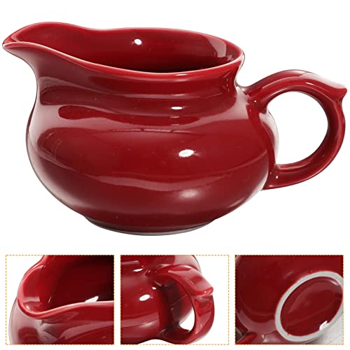 PACKOVE Ceramic Sauce Boat 4.7 Inch Multi-Function Gravy Jug for Household Condiments Salad Dressing Cheese Dip Serving - Image 4