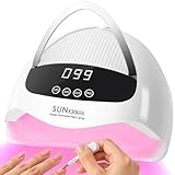 MAINPI 380W UV LED NAGELLAMPE FÜR GELNÄGEL,90 LEDS FÜR SCHATTENFREIES AUSHÄRTEN,UV LICHT LICHTHÄRTUNGSGERÄT MIT TOUCHSCREEN,4 TIMER &AMP; AUTO-SENSOR,TRAGBARER NAGELTROCKNER FÜR SHELLAC &AMP; GEL