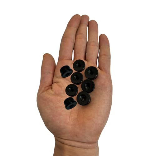 Image of Black Lamp Finials, 1 /4-27 Thread, 1 /2 Inch Lamp Shade Nuts for Harp Tops | 8 Packs Finish Metal Finials with 1 /4-27 Female Threads for Compatible Table, Floor, Desk And Bedside Lamp Harps