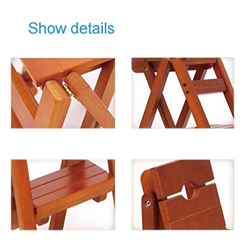 Taburete plegable de madera blanca para hogar cocina y oficina 4