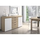 Acabados: Blanco y Cambrian Mobelcenter - Aparador Logan - Blanco y Cambrian - 180 x 39,8 x 90 cm (0565)