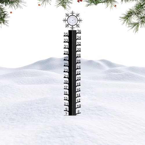 Veasbuu 雪測り棒 | 正確な測定工具,冬の雪の結晶金属定規 | ガーデン用 芝生用 裏庭用 パティオ用 屋外用 庭用 水用 冬用