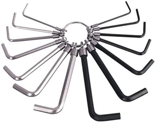 14 Piece New Imperial Wrench Set Allen Alan Hex Hexagon Key with Key Ring