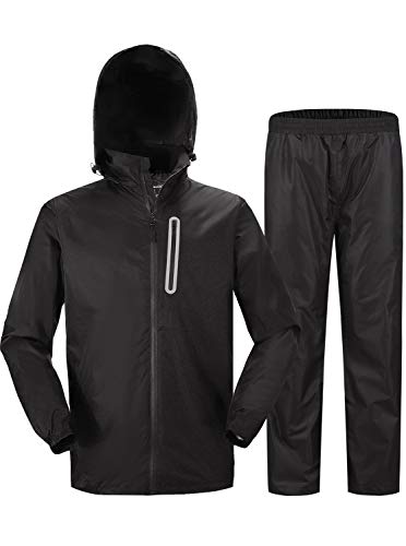 ZITY Rain Suits for Men Waterproof Hooded Rainwear, Lightweight Packable Raincoat for Outdoor