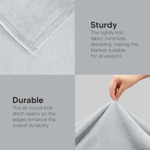Image of Utopia Bedding Fleece Blanket Throw Size Light Grey 300GSM Luxury Anti-Static Fuzzy Soft Microfiber Blanket for Couch, Sofa and Bed (50x60 Inch)