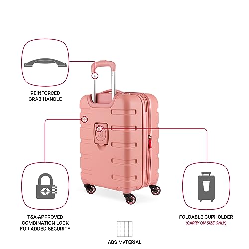 SwissGear 7366 Hardside Expandable Luggage with Spinner Wheels, Coral Almond, 3-Piece Set (19/23/27) - Image 4