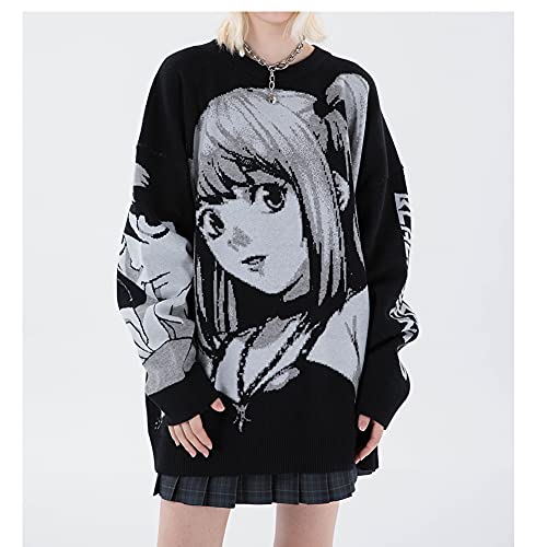 Goth Knitted Harajuku Winter Clothes Women Oversized Sweaters Long Sleeve Top Gothic Kawaii Cartoon Streetwear4