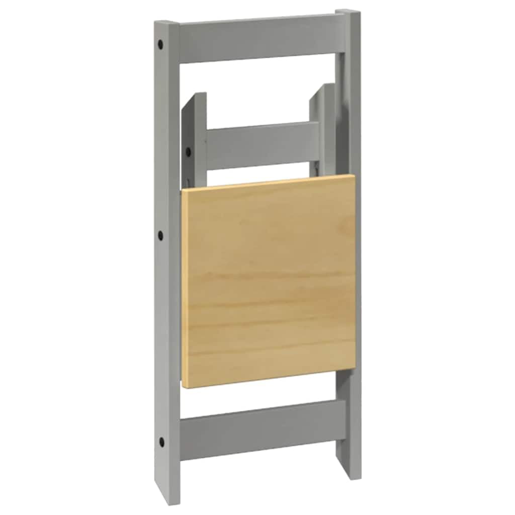 vidaXL Set da Pranzo 5 pz Corona Pieghevole Grigio in Legno di Pino, Set Sala da Pranzo, Tavolo da Pranzo e sedie, Tavolo da Cucina e sedie