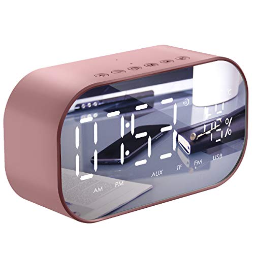Alarm Clock Radio, Leyeet Alarm Clocks for Bedroom with Wireless Bluetooth Speaker, USB