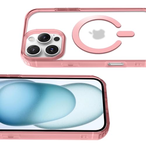 Image of KARWAN️ Hybrid Transparent iPhone 16 Pro Back Cover Case Compatibe with Mag-Safe | Shockproof Design |Camera Protection Bump | Transparent Back Cover Case for iPhone 16 Pro (PC, TPU | Pink