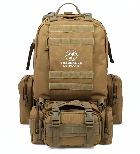 Endurance Outdoors Heavy Duty Tactical Backpack, Molle Design, Edc Bugout Bag For Camping, Hiking, Hunting, Army Style Go Bag #TOP7