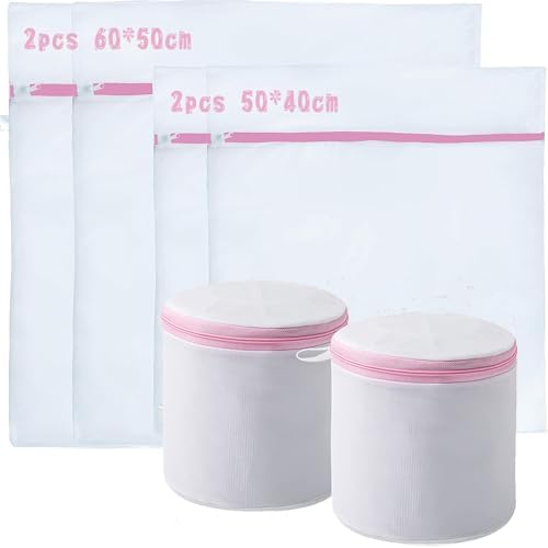 YiYFiT Large Mesh Laundry Bags,6Pcs 2XLarge+2Large+2Bra Washing