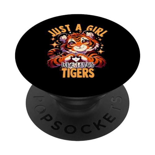 Tiger Lover Corazón Manos Patas Esponjosas Tigre Naranja Niños Niñas PopSockets PopGrip Intercambiable