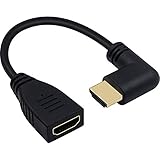 Poyiccot 8K HDMI Extension Cable, Short 8K HDMI 90 Degree Left Angle Male to Female HDMI 2.1 Cable...