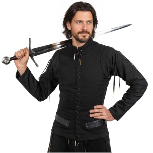 Doublet d'armement Mythrojan en coton épais et détails de laiton traditionnels