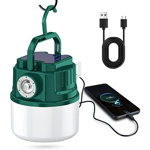 Olycism Lámpara solar de camping 3600mAh LED Solar Recargable Ultra Brillante 4 modos de iluminación Cargador USB Lámpara de Camping para Camping Pesca Senderismo Emergencia Cover