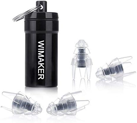 Wimaker Sleeping earplugs,liquid silicone rubber,Christmas tree shape，2 pairs different sizes,Can be reused，Transparent color of earplugs for sleeping,Snoring,Shooting Sports and Power Tools (Black)