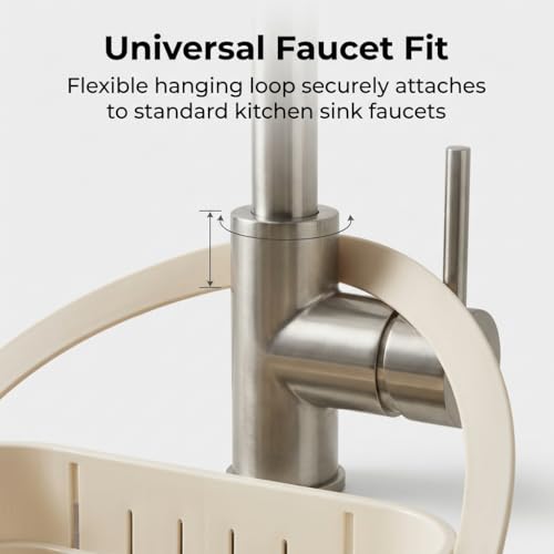Colador para Fregadero con Soporte para Esponja Beige miniatura 7