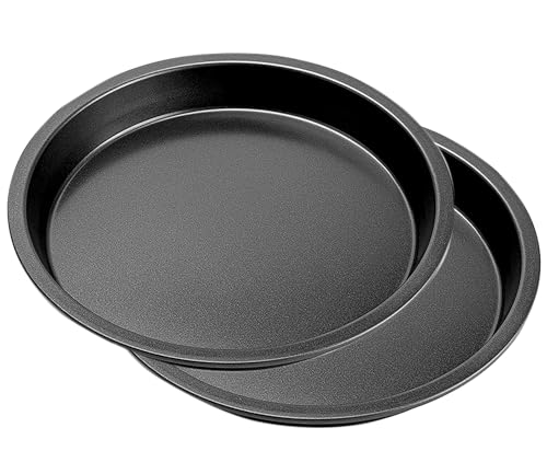 YIKANGHENG Pizza Pan, 6.5 Inch Round Black Iron Skillet with Nonstick Coating for Cooking and Baking...