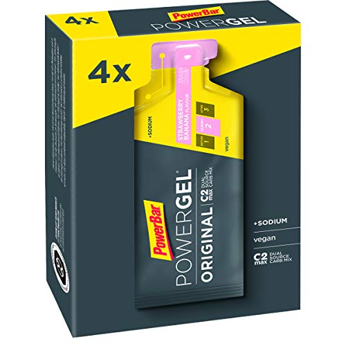Powerbar-PowerGel Original Fresa - Plátano 10x4x41g - Gel Energético - C2MAX y Sodio