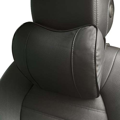 duoyif Appui Tete Voiture Conducteur, Appui-Tête De Voiture en Cuir Et Mousse à Mémoire, Oreiller Cervical pour Siège Auto, Oreiller De Soutien Nuque pour...