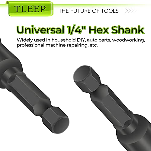 Tleep WCHM01-29 TLEEP-21 20 X 65Mm Magnetic Power Nut Driver Set For Impact Drill, 1/4 Inch Hex Head Drill Bit Set Sae & Metric Screwdriver Socket Set thumb #4