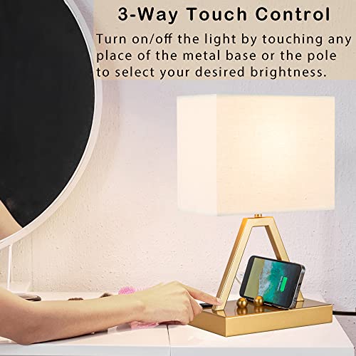 Lámpara de mesa táctil Briever con USB y dimmer miniatura 4