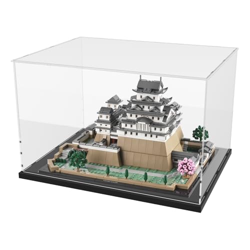 Image of Choowin Acrylic Display Case for Lego Hogwarts Castle 76419 for Lego Himeji Castle 21060, Thickened Clear Acrylic Display Cases for Collectibles, Assemble Dustproof Display Box with Door, Black