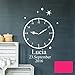 Wandtattoo Geburt Geburtszeit Uhr Wunschdaten Geburtsdaten Name Sterne M2460 - ausgewählte Farbe: *pink* ausgewählte Größe: *M - 36cm hoch x 23cm breit*