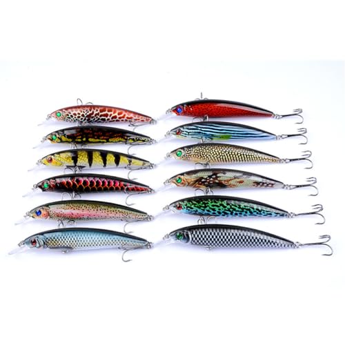 Homoyoyo Señuelos de Pesca Blandos 11 Cm 13,4 G, Cebo de Plástico Forma Realista, Accesorios para Aparejos Pesca, Diseño Resistente y Atractivo para Peces, Pack 2 Unidades Color-2 Color-12