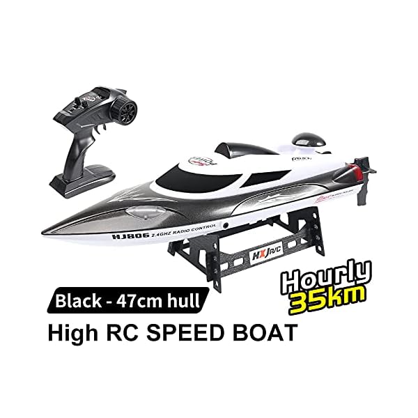 CALEN Ferngesteuertes Boot mit Nachtlicht, 35KM/H 2,4 G RC Boot Hochgeschwindigkeit Rennboot Wasserdichtes Spielzeug, Schnellboot geeignet für Kinder und Erwachsene im Schwimmbäder und Seen – Bild 3