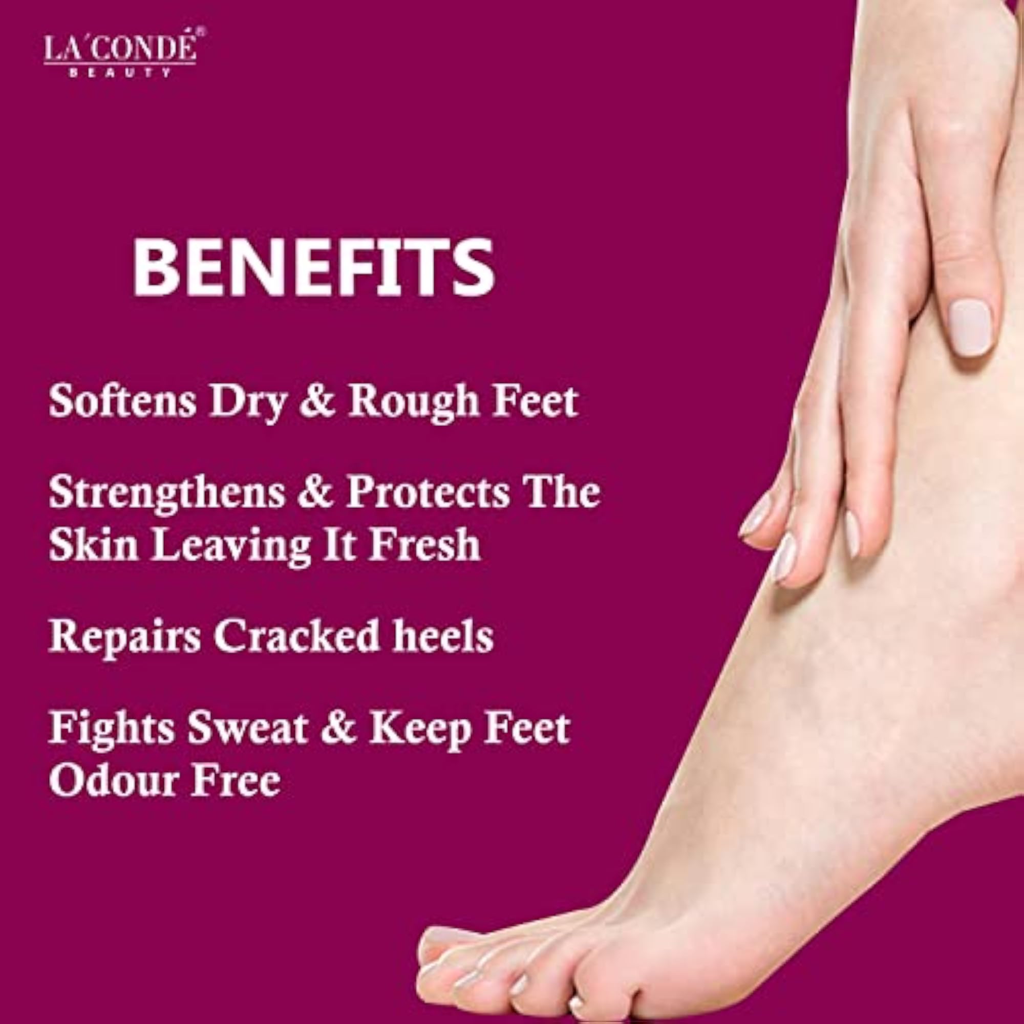 La'Conde Foot Cream for Dry & Cracked Feet, Moisturizing