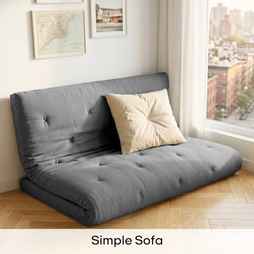 Image of ZonLi Japanese Floor Futon Mattress Twin Size 75 inchx 39 inch, 100% Cotton Cover 4 inch Thicken Tatami Mattress, Foldable Sleeping Pad, Portable Dormitory Tatami Mat, Roll Up Floor Lounger Bed for Adult