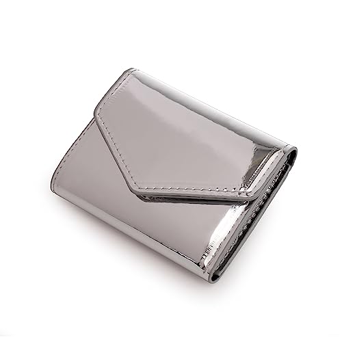 2023 fashion wallet Europe and the United States wind card bag female cross-border trend multicolor bright bread bag hundred with tide（Silver）