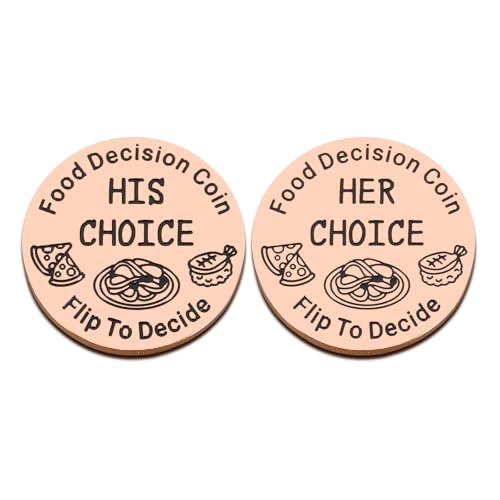 Valentine's Day Gifts for Wife Husband Anniversary Present for Couples Funny Decision Coin Gift for Women Men Food Decision Maker Gift for Boyfriend Birthday Engagement Wedding Gifts for Her Him